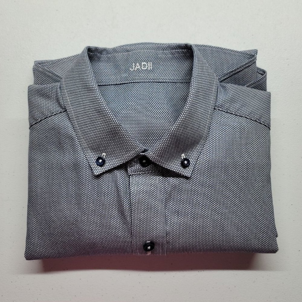 J Hilburn Men's JDesich Button Down Long Sleeve Shirt Navy Check (JADII) Custom